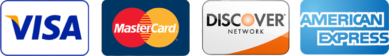 Visa, MasterCard, Discover, American Express
