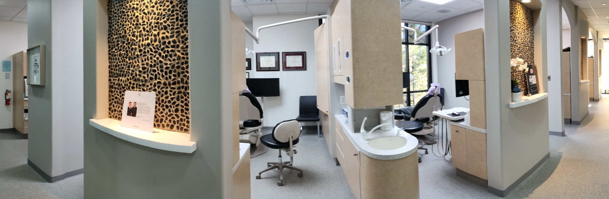 View of the office interior to the exam room
